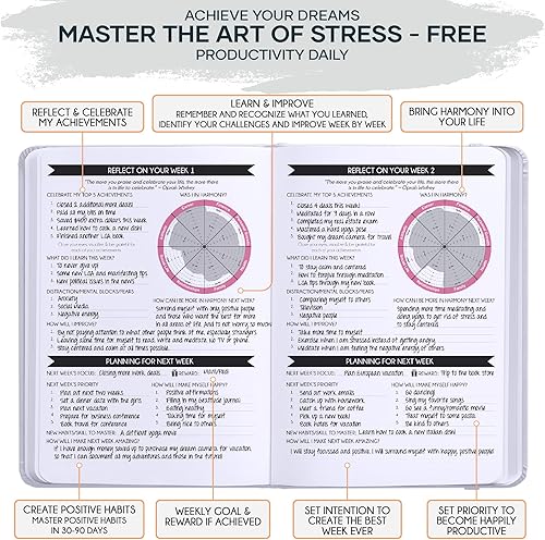 Miniatura 5 de Agenda de objetivos y para la vida de la ley de atracción, 90días para crear la vida de tus sueños, diario de gratitud, agenda para el éxito,