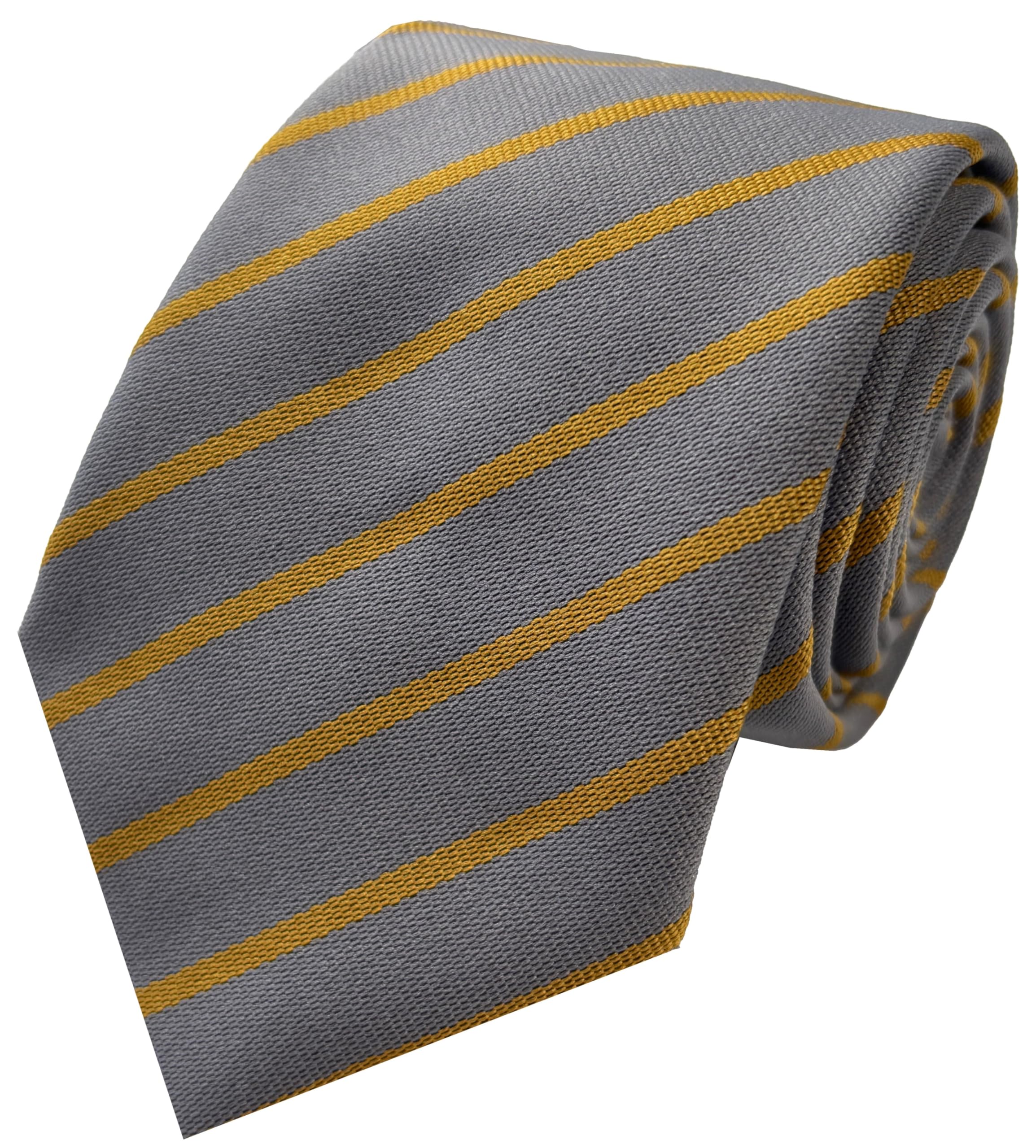 Great British Tie Club School Ties (21 Single Stripe Variations) Junior Age (Grey & Gold)