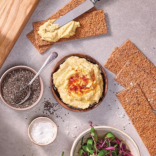 Vista 49 de Finn Crisp Finn Crisp - Pan crujiente de centeno con alcaravea de 7 onzas, panes planos de centeno finos y crujientes con alcaravea, auténtico pan