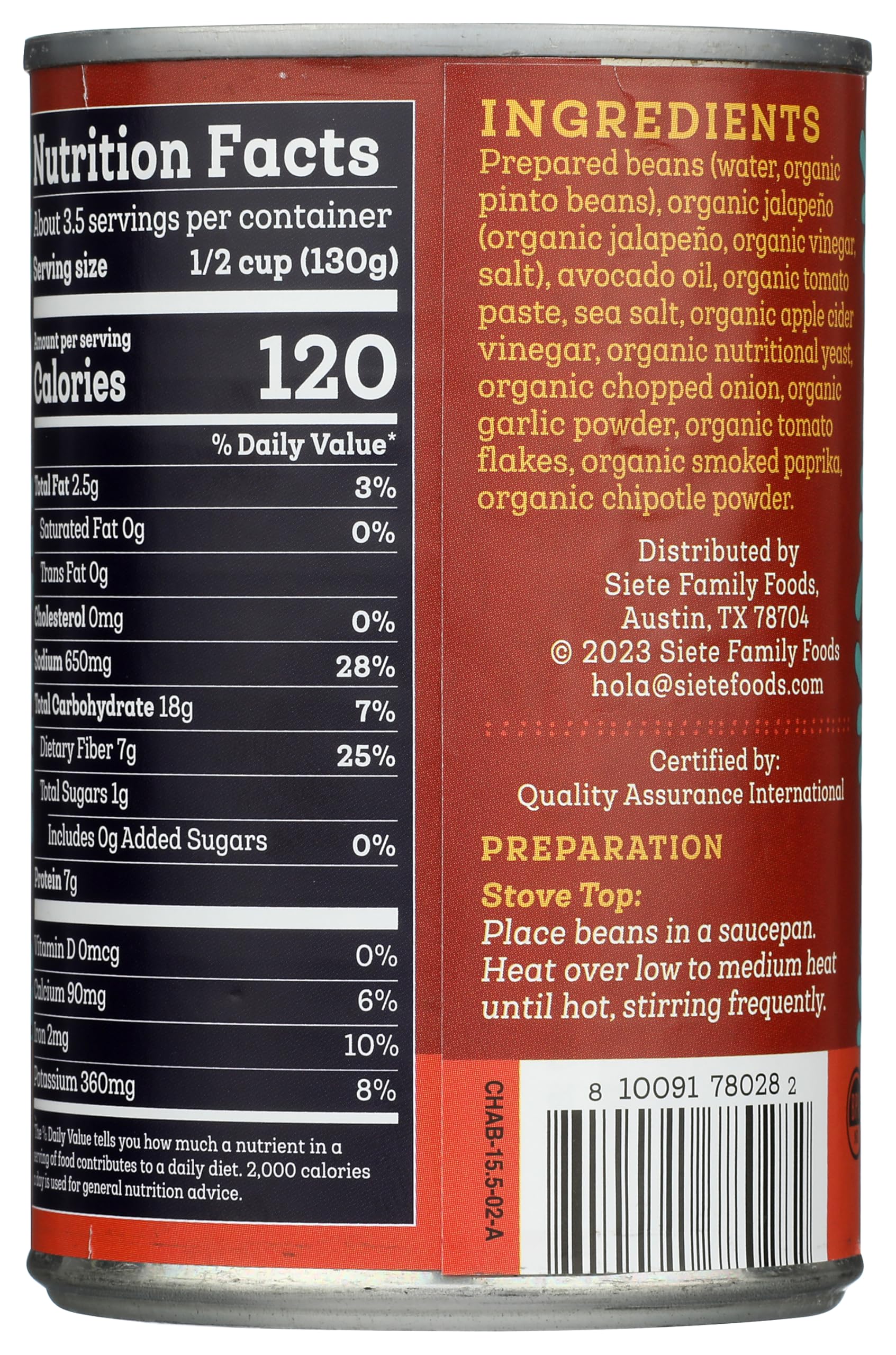 Siete Beans Charro 15.5 OZ