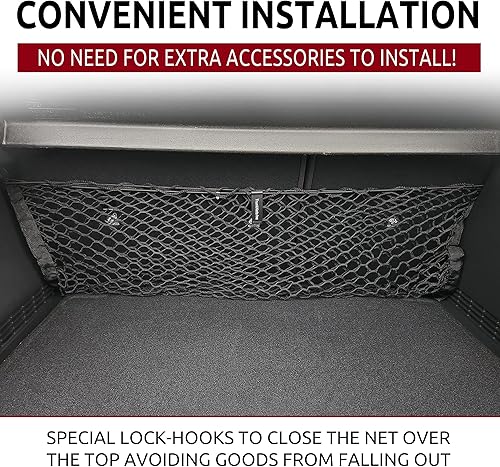 Miniatura 2 de Red de carga elástica para maletero estilo sobre para Hyundai Kona Hybrid 2018-2025  Organizadores de maletero premium y almacenamiento  Red de