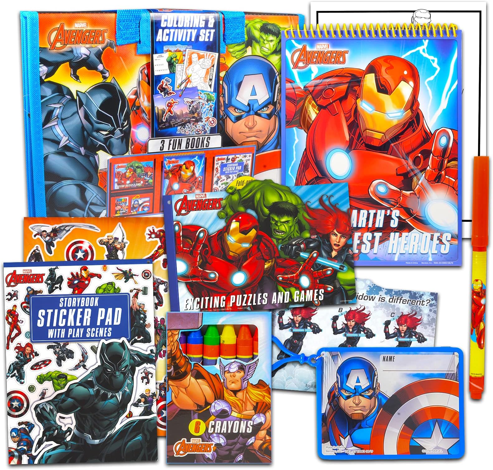 Marvel Avengers Ultimate Activity Set ~ Superhero Portfolio with Coloring Books, Stickers, Games, Puzzles, Drawing and More (Avengers Activities for Boys, Girls, Kids)