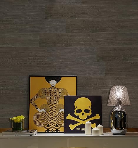 Miniatura 11 de COLAMO 10 tablones de madera de pino real de mezcla gris, para pegar en paneles de madera para pared, tablones de pared autoadhesivos para sala