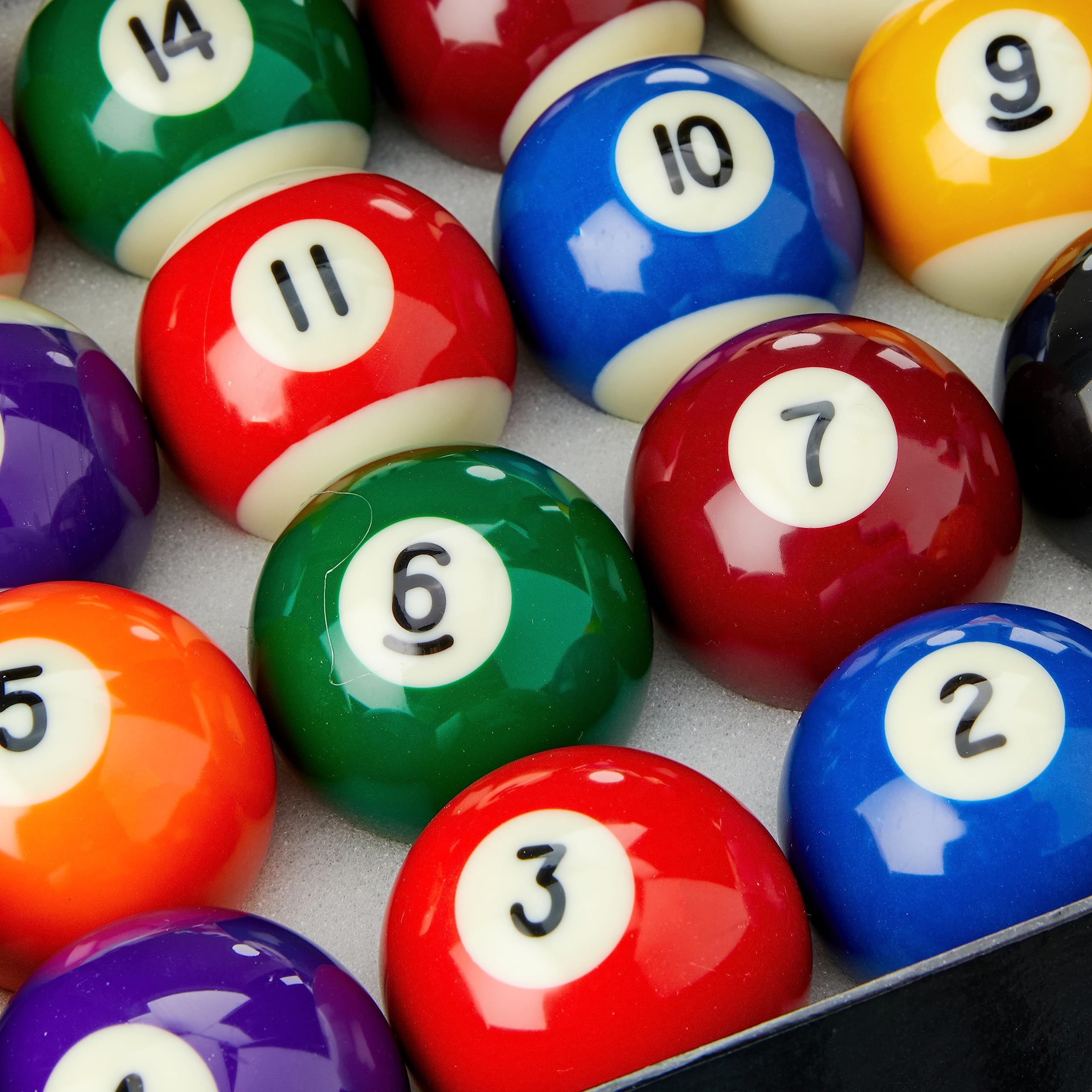 Set 16 Palline Da Biliardo PowerGlide - Tournament, Sfere E Strisce O Rosse E Gialle, Misure 1 7/8, 2 O 2 1/4 - Foto 5