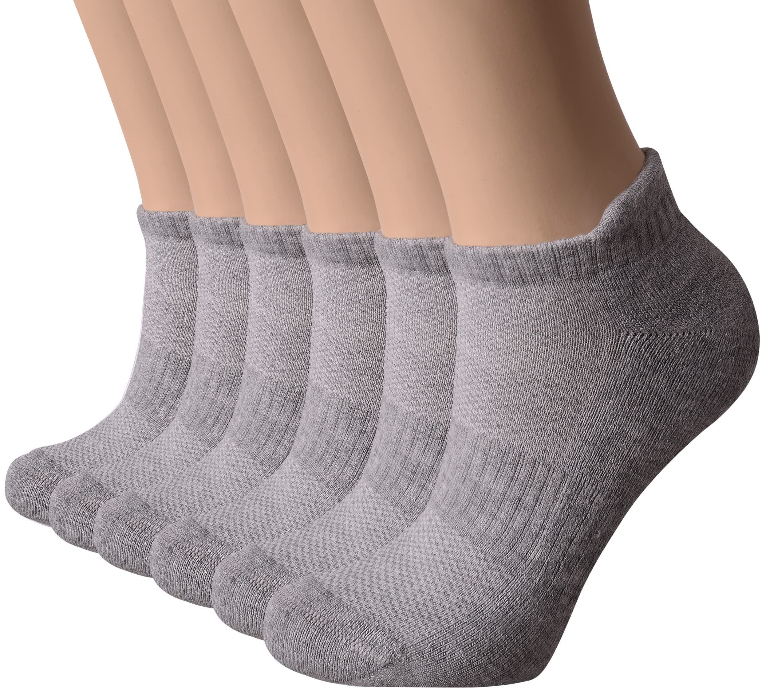 VRD Womens Ankle Socks, Bamboo Rayon 6-Pairs Athletic Running Low Cut Socks With Tab