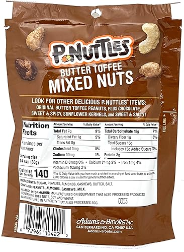 Miniatura 4 de P-Nuttles Butter Toffee Peanuts Variety Pack of 6 Candied Nuts, Party Mix, Sweet & Salty Mix, Made in the USA, Kosher
