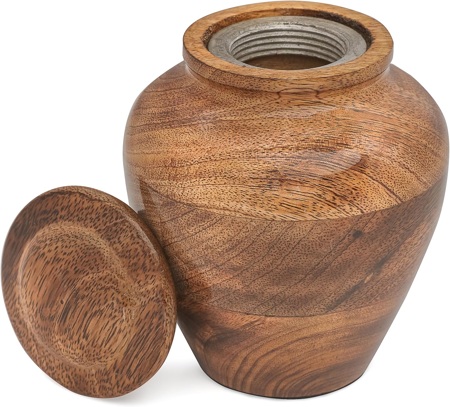 Wooden Cremation Urns for Human Ashes with Photo Frame, Mango Wood Memorial Urn for Adults, Men & Women Decorative Funeral Urn 5x4 (20 Cu in)