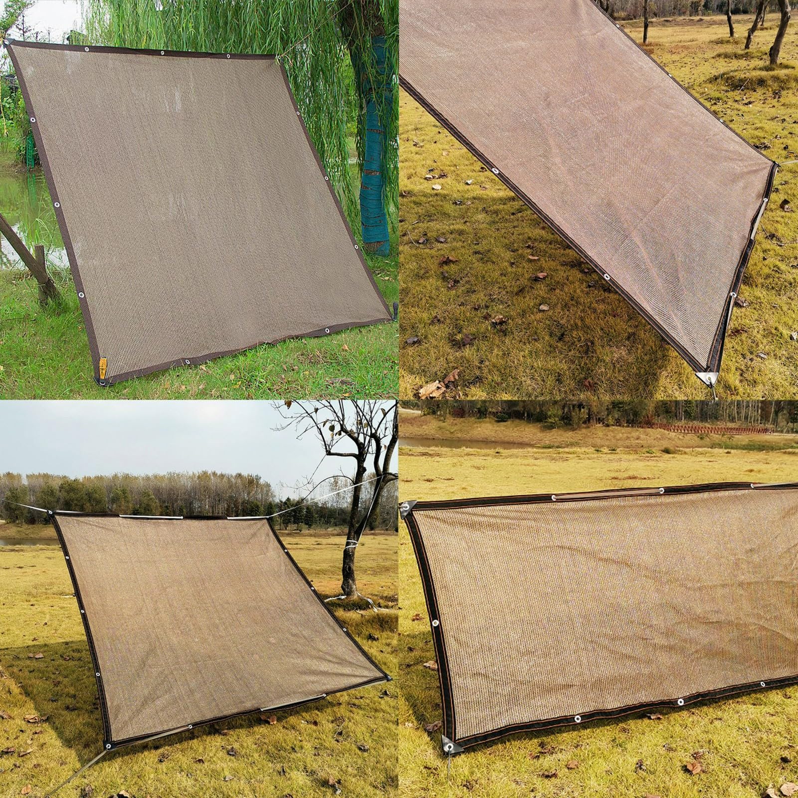 Malla de Sombreo Red de Sombra Malla Sombreadora Exterior con Ojales 3x4m Café 85% Tasa de sombreado para Patio Plantas Pérgola Terraza Balcon Jardin ocultacion