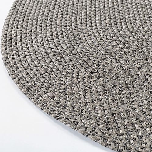 Vista 13 de DECOMALL Azure - Alfombras trenzadas para exteriores, alfombra ovalada para interiores, 3 x 5 pies, color gris