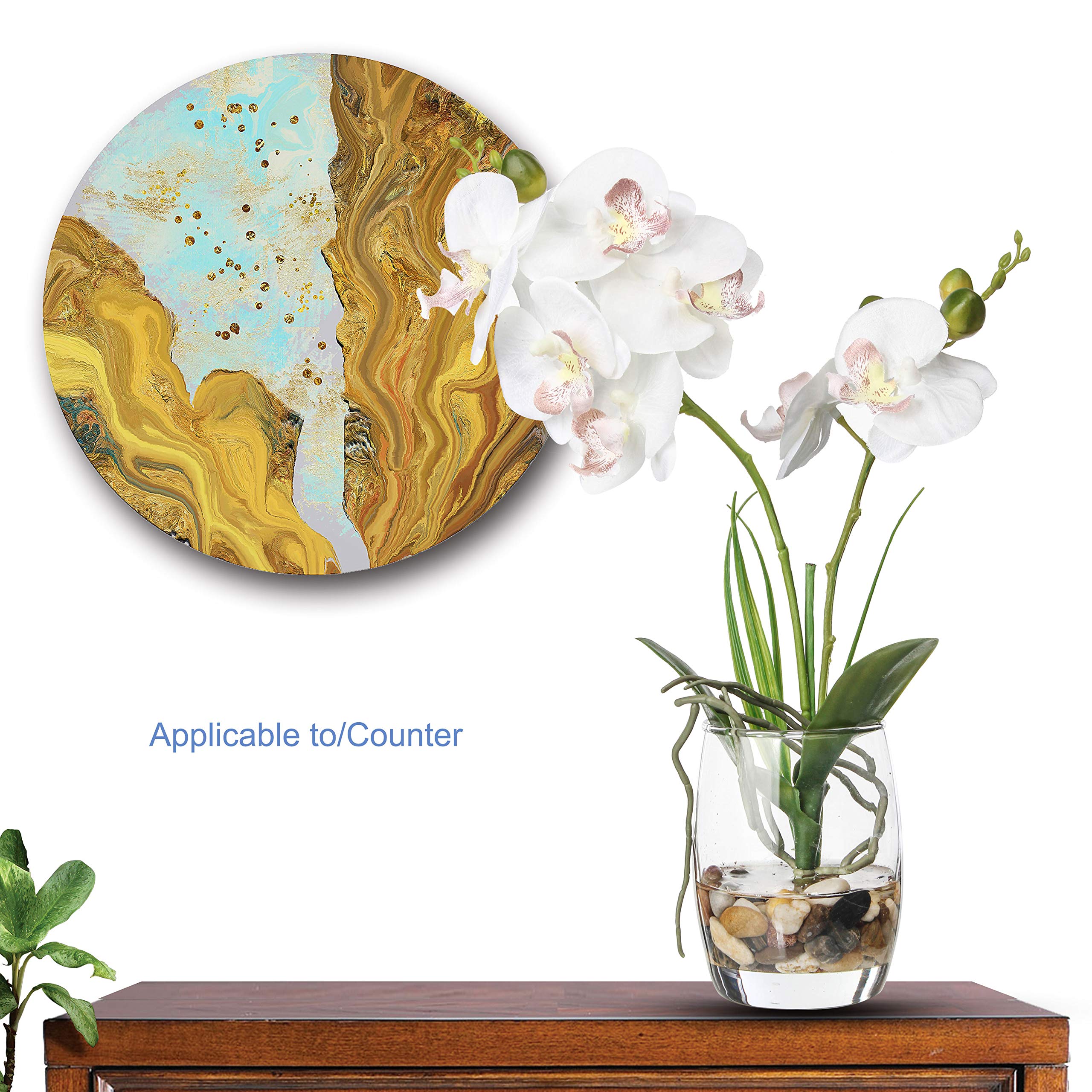 Jusdreen Artificial Flower Bonsai with Glass Vase Vivid Orchid Flowers Arrangement Phalaenopsis Flowers Pot for Home Office D??cor Table Centerpiece House Decorations(Glass Vase/White Orchid)