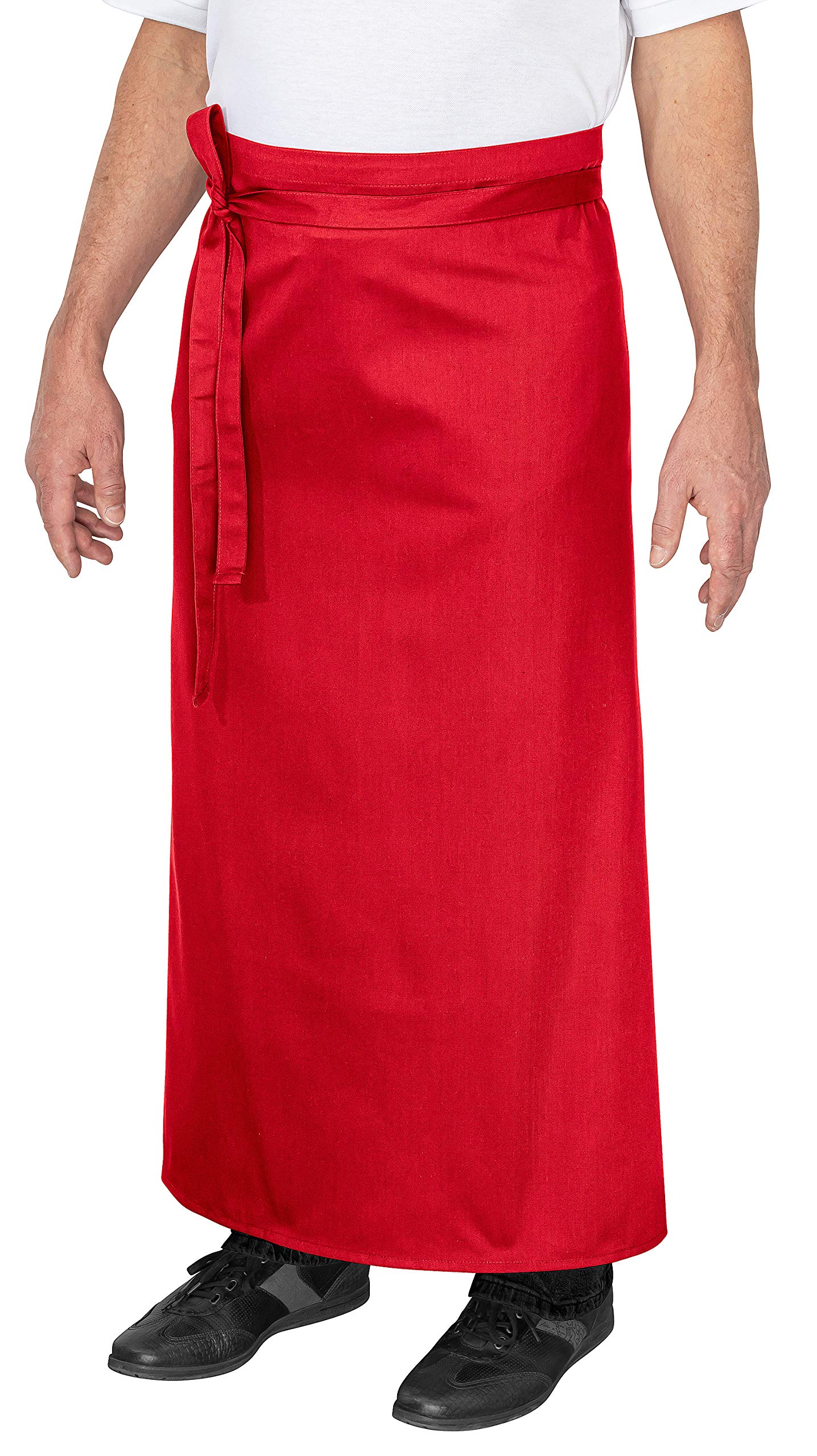 DESERMO 5x reliures de qualité supérieure 100x100cm | Tablier professionnel de qualité supérieure pour homme et femme | Mélange innovant de coton et de polyester | 220 g/m² (rouge)