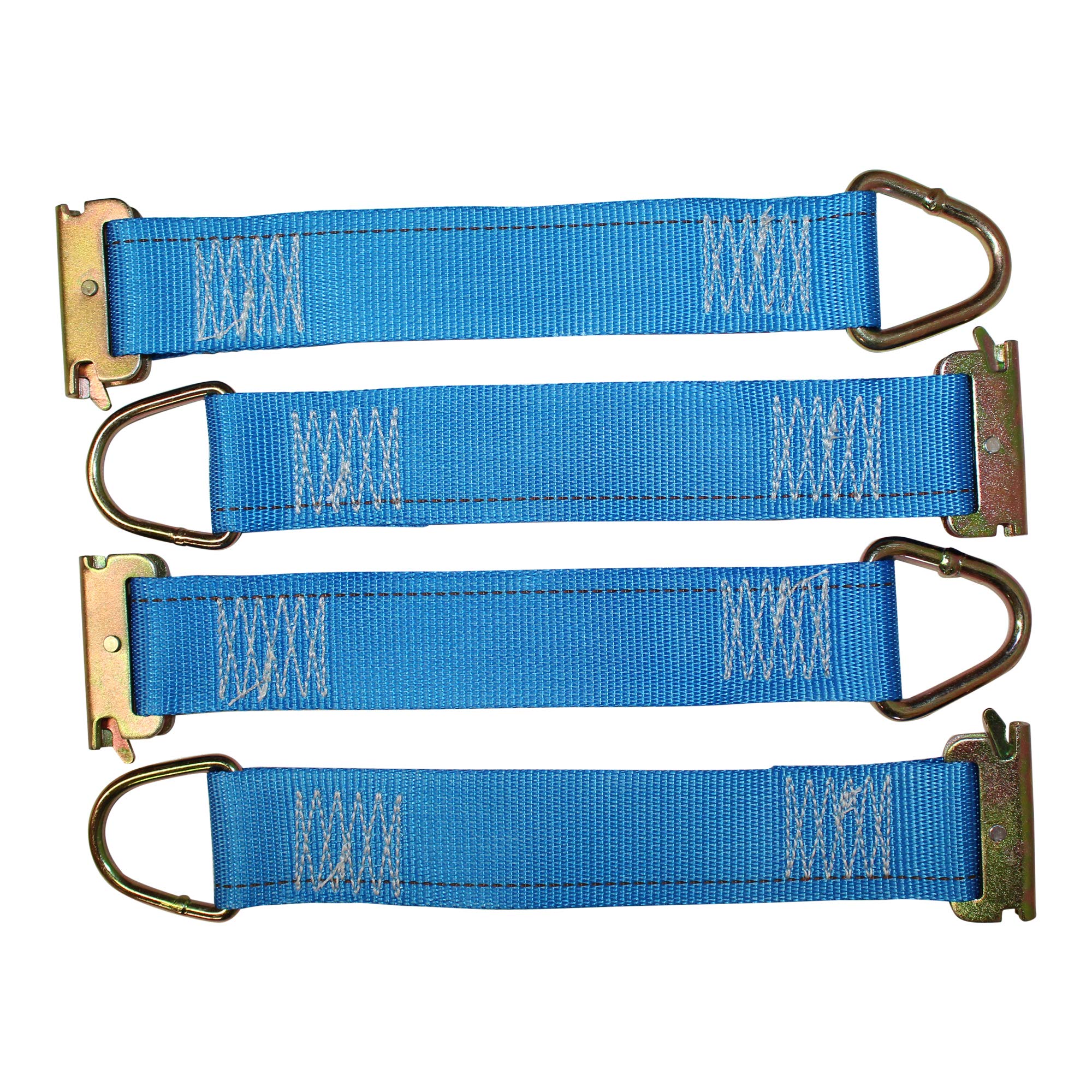 SGT KNOTS E-Track Rope Tie Off, Heavy Duty Cargo Rope for Hauling Equipment, Gear (12" - 4 Pack, Blue)