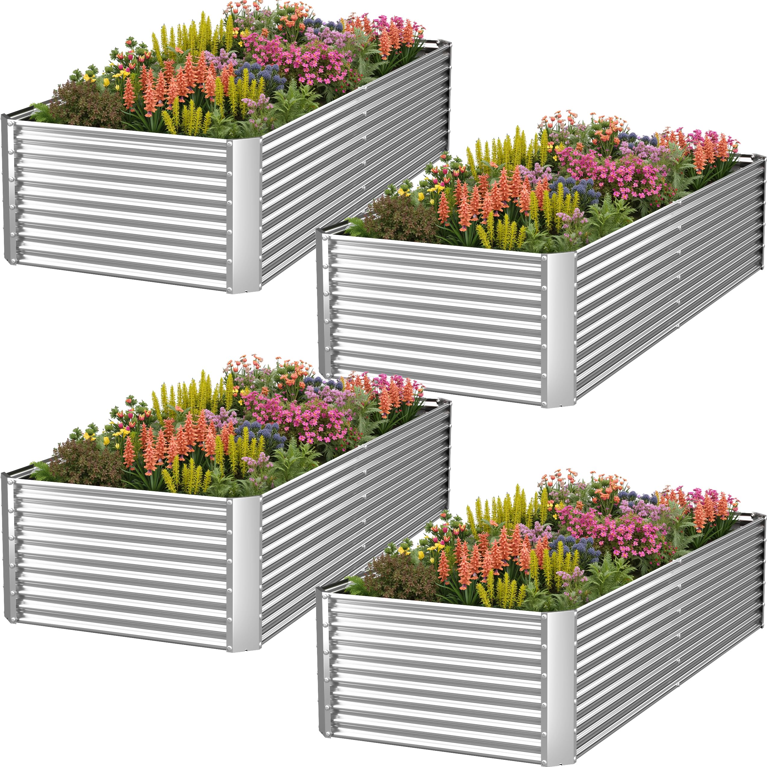 CATMANOR galvanized raised garden bed