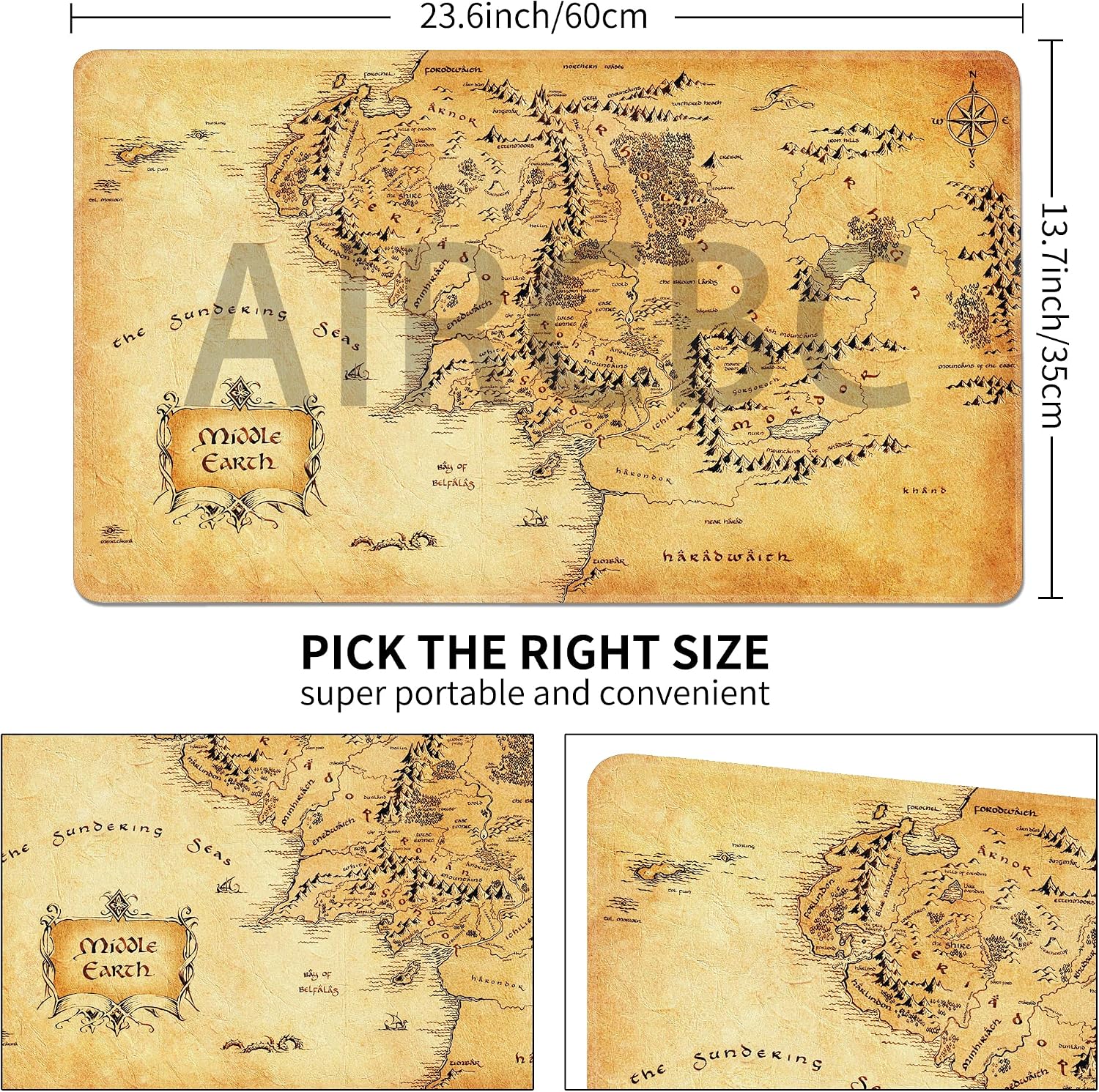 MTG Playmat Non-Slip Rubber Backing Printing Commander Board Game Desk Mat Duel Mat TCG PTCG Playmat 24x14 inches and Free Storage Bags