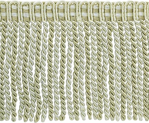 Miniatura 9 de 6 pulgadas (5.9in) de largo Colección Noblesse con ribete de flecos de lingotes con cabecera de punto elegante (estilo # DB6), oro canario