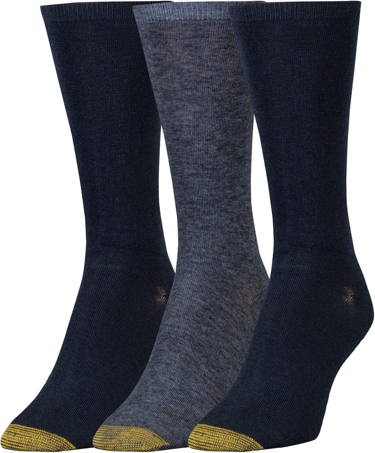 Gold Toe Women's Non-Binding Flat Knit Crew Sock 3-Pack