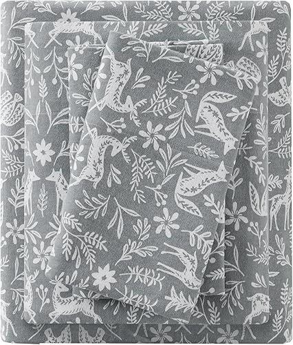 Vista 135 de True North by Sleep Philosophy - Juego de ropa de cama acogedora de franela 100% algodón, estampado de animales y estrellas, lindo, ultrasuave