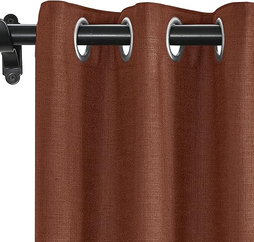 Miniatura 21 de Fcosie Cortinas 100% opacas de 84 pulgadas de largo, cortinas texturizadas de lino con aislamiento térmico, panel de cortina con ojales en la parte