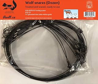Wolf Snares - 12 PACK - Ready to use, effectively captures wolf - Snare wire trapping (3/32 GA - 7 x 7, KEEFLOCK - Locking System)