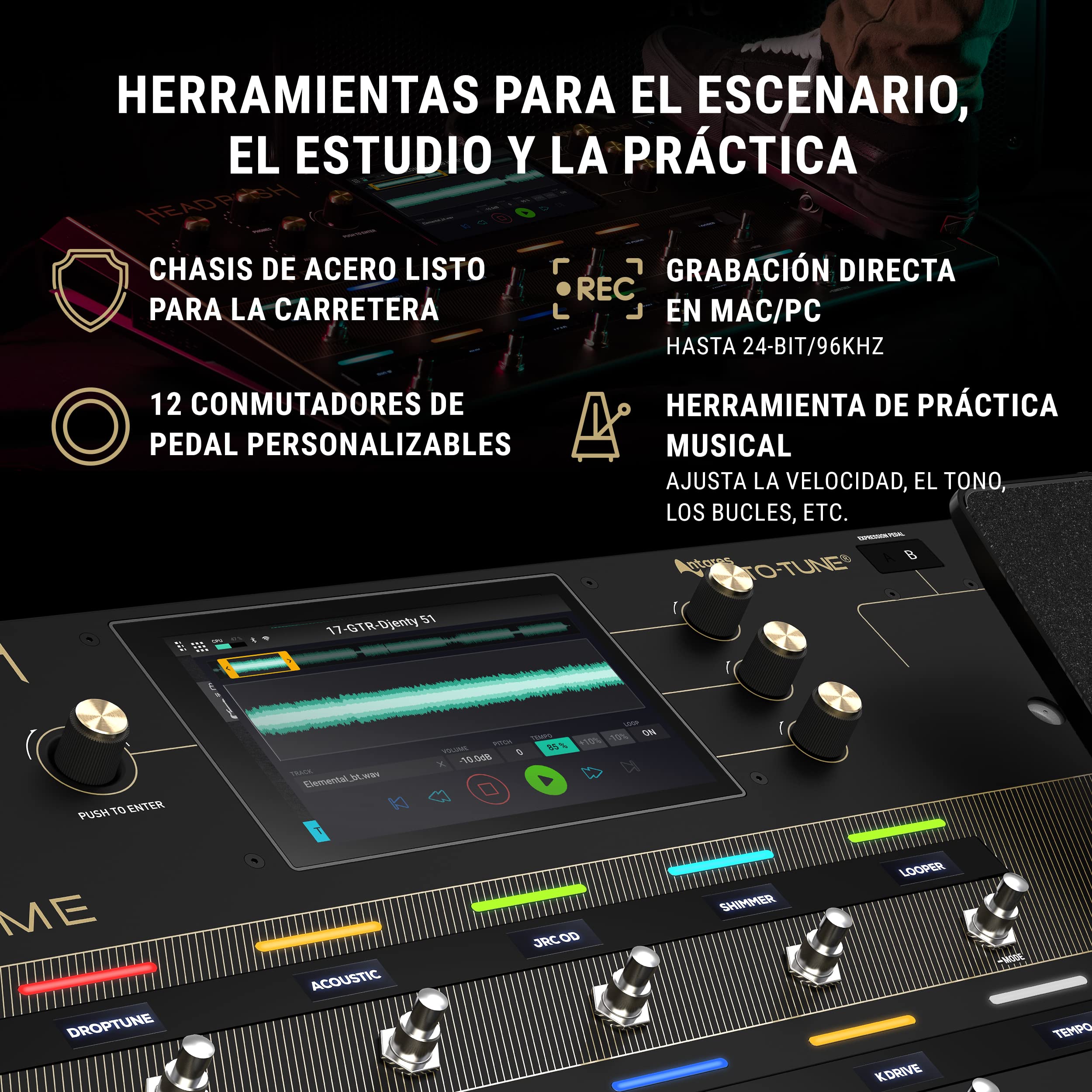HeadRush Prime Pedal Multiefectos para Guitarra Eléctrica y Voz | Procesador Multiefectos con Clonador de Amplis, Looper, Auto-Tune, Wi-Fi, Bluetooth, Pantalla Táctil, Caja de Ritmos