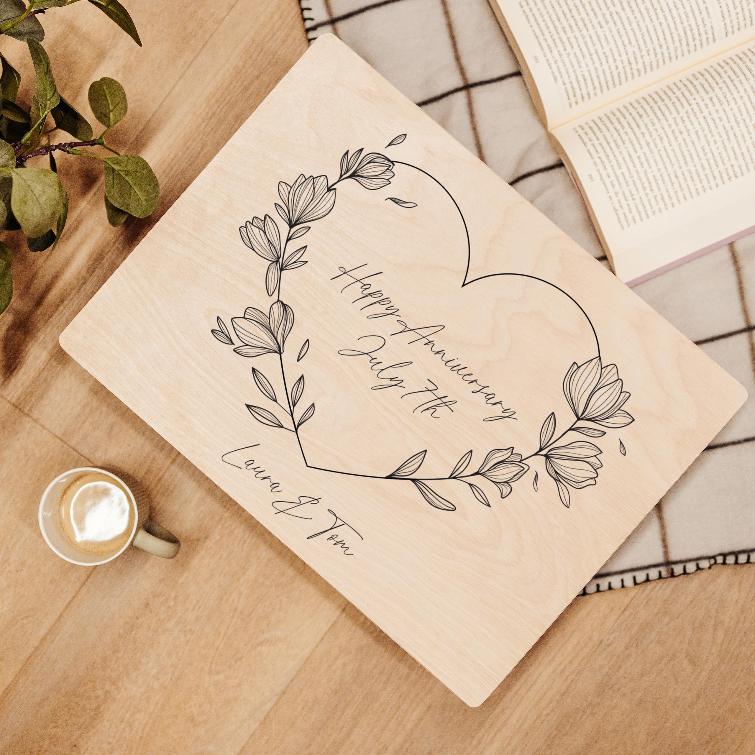 Creative DECO Caja Madera de Recuerdos Personalizada con Texto Deseos