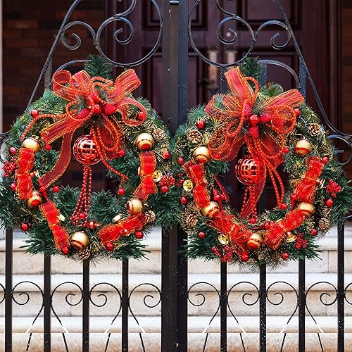 Miniatura 5 de EBOOT 24 guirnaldas de Navidad verdes, guirnalda de Navidad artificial, guirnalda de pino artificial, lazos flexibles para manualidades, fiestas de