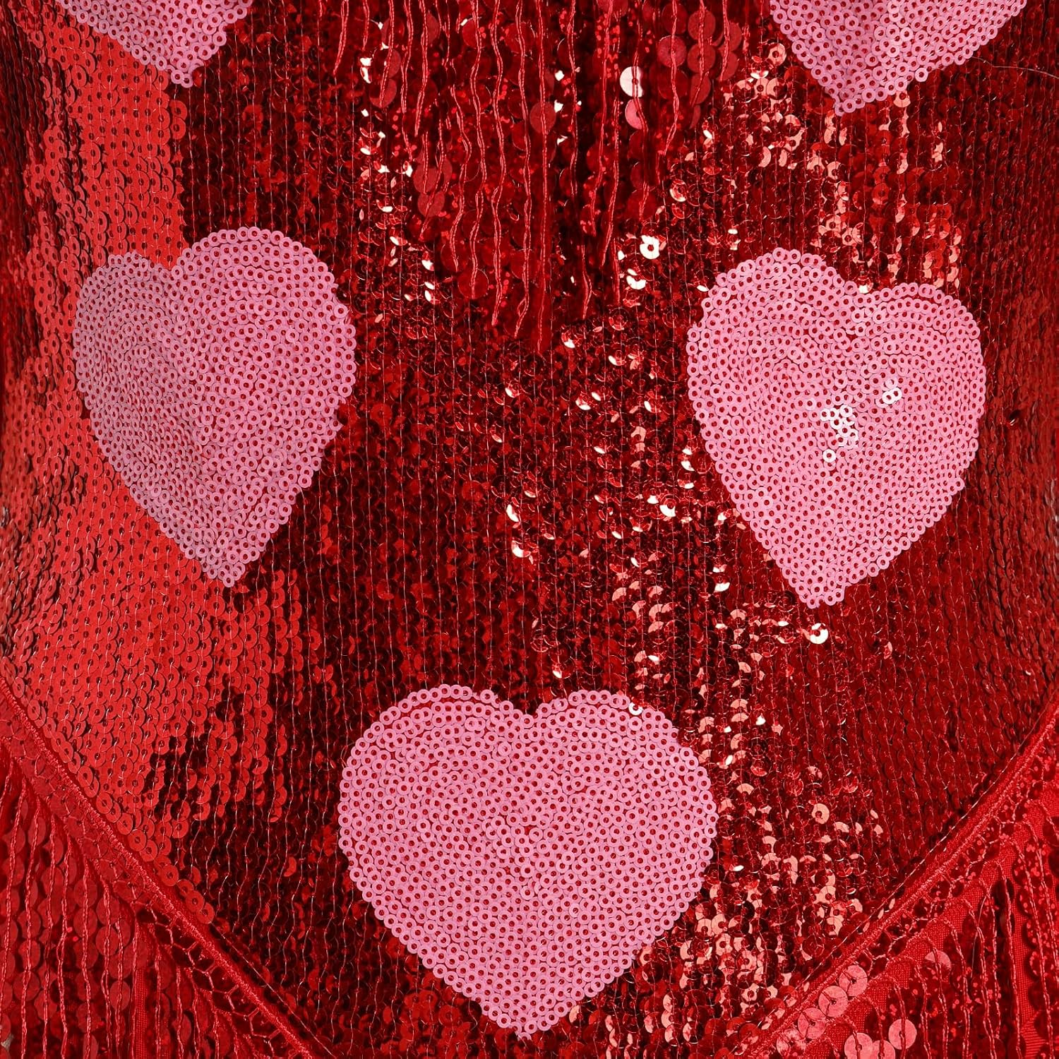 IWEMEK Sequin Sparkle Stars Fringes Bodysuit Leotard Rave Outfit for Women Music Festival Latin Dance Tassel Fringe Romper - Image 5