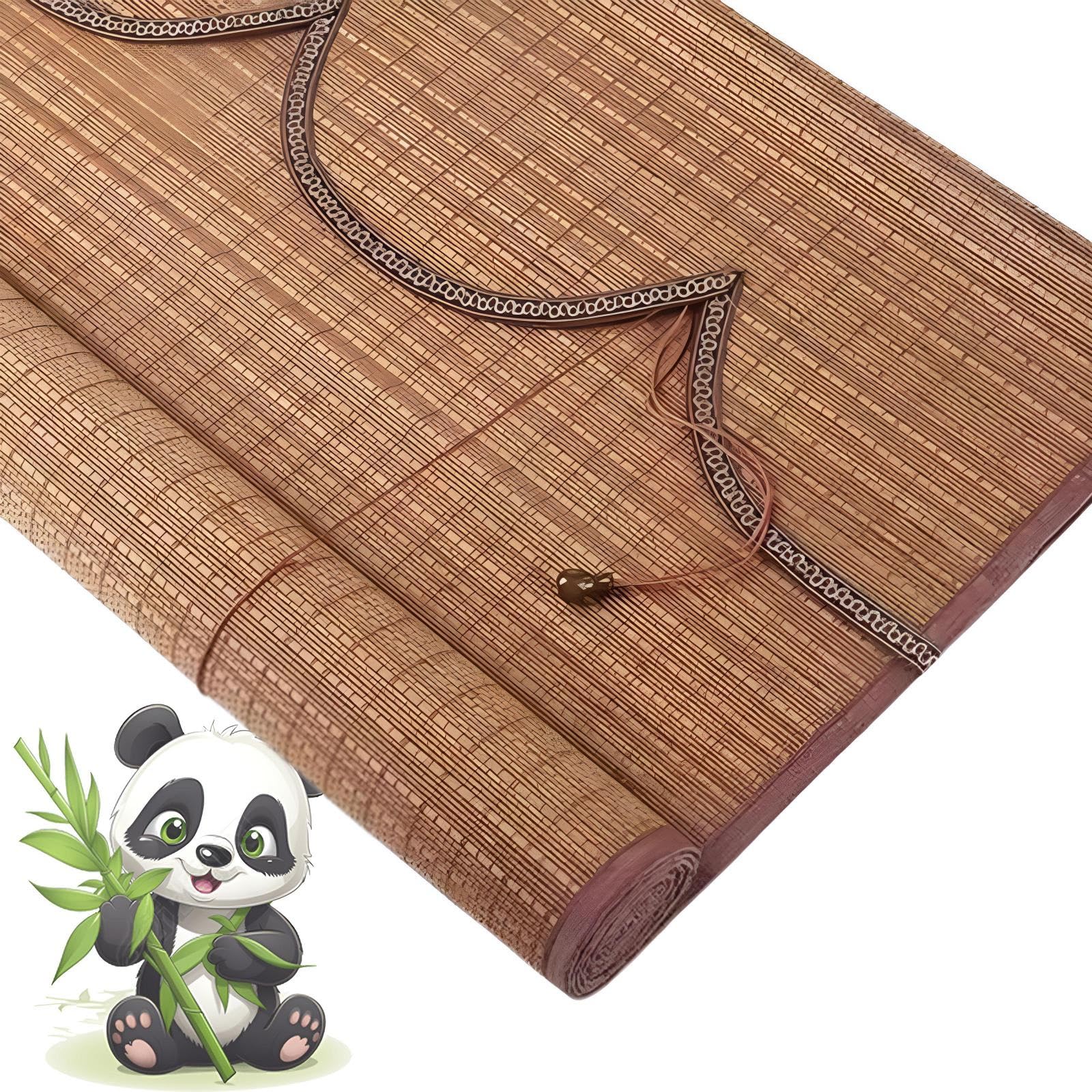 Eiauiuo Bamboo Roller Blinds For Doors And Windows - Blackout & UV Protection, Sun & Privacy Protection, Roman Blinds, Side Pull Blinds For Partition Walls, Decorative Blinds(Width 100cm,High 100cm)