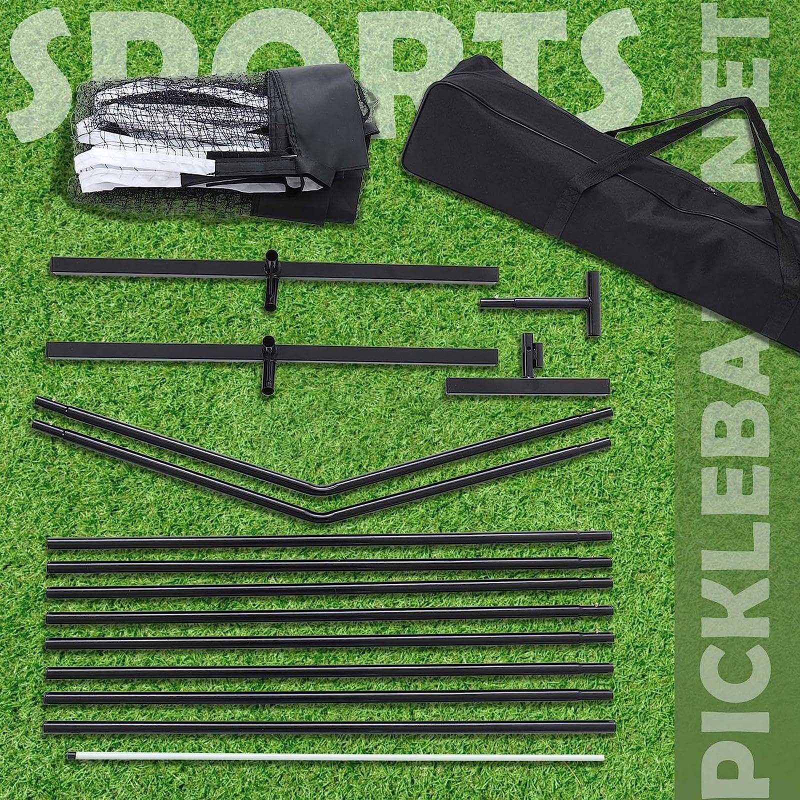 Per Sistema di rete portatile per pickleball da 22 piedi, facile da trasportare, opzione portatile per partite di tennis e badminton a casa, rete da gioco per pickleball,