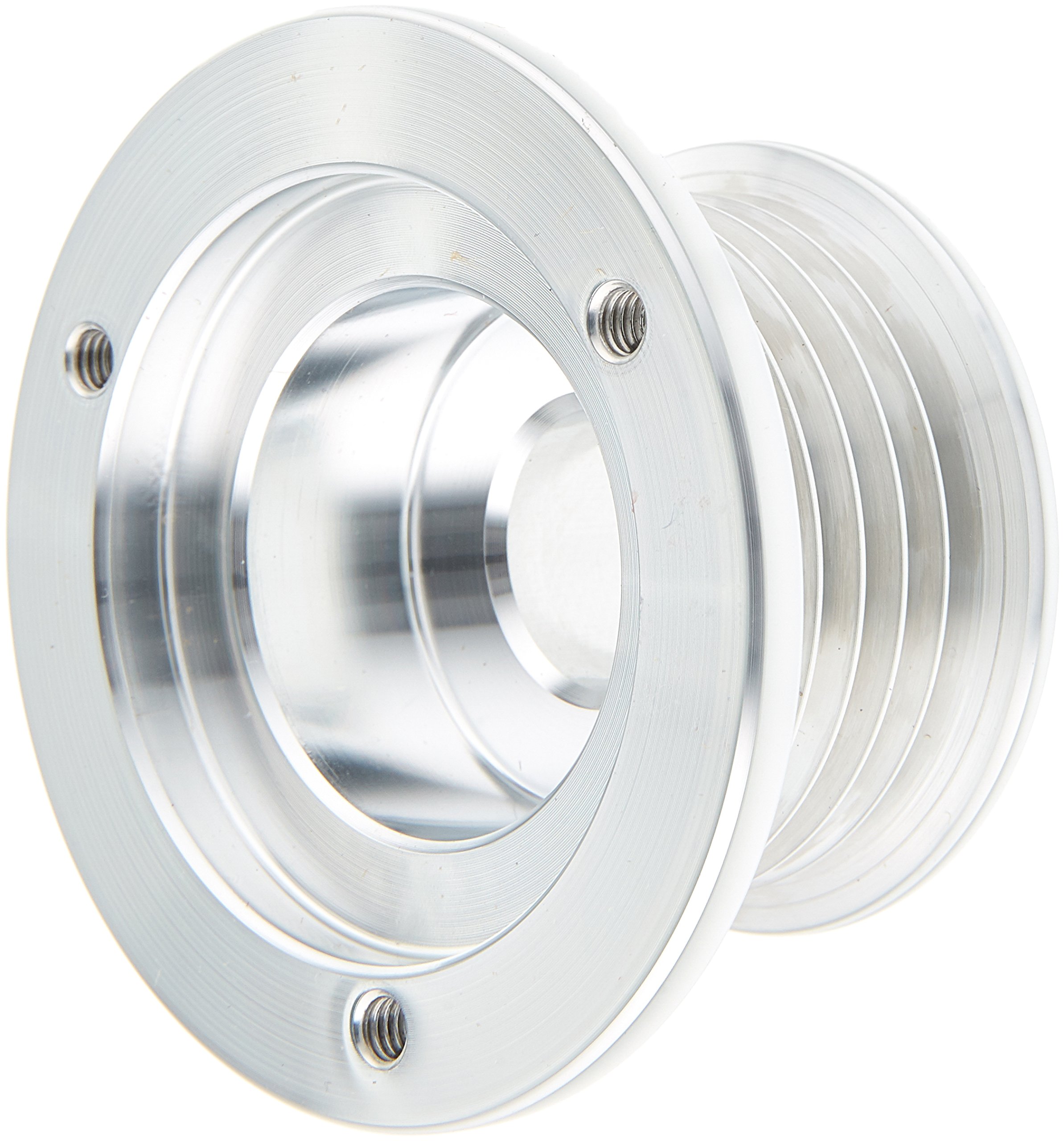 112 Clear Powdercoat Billet Aluminum 6-Rib Alternator Pulley with Cover