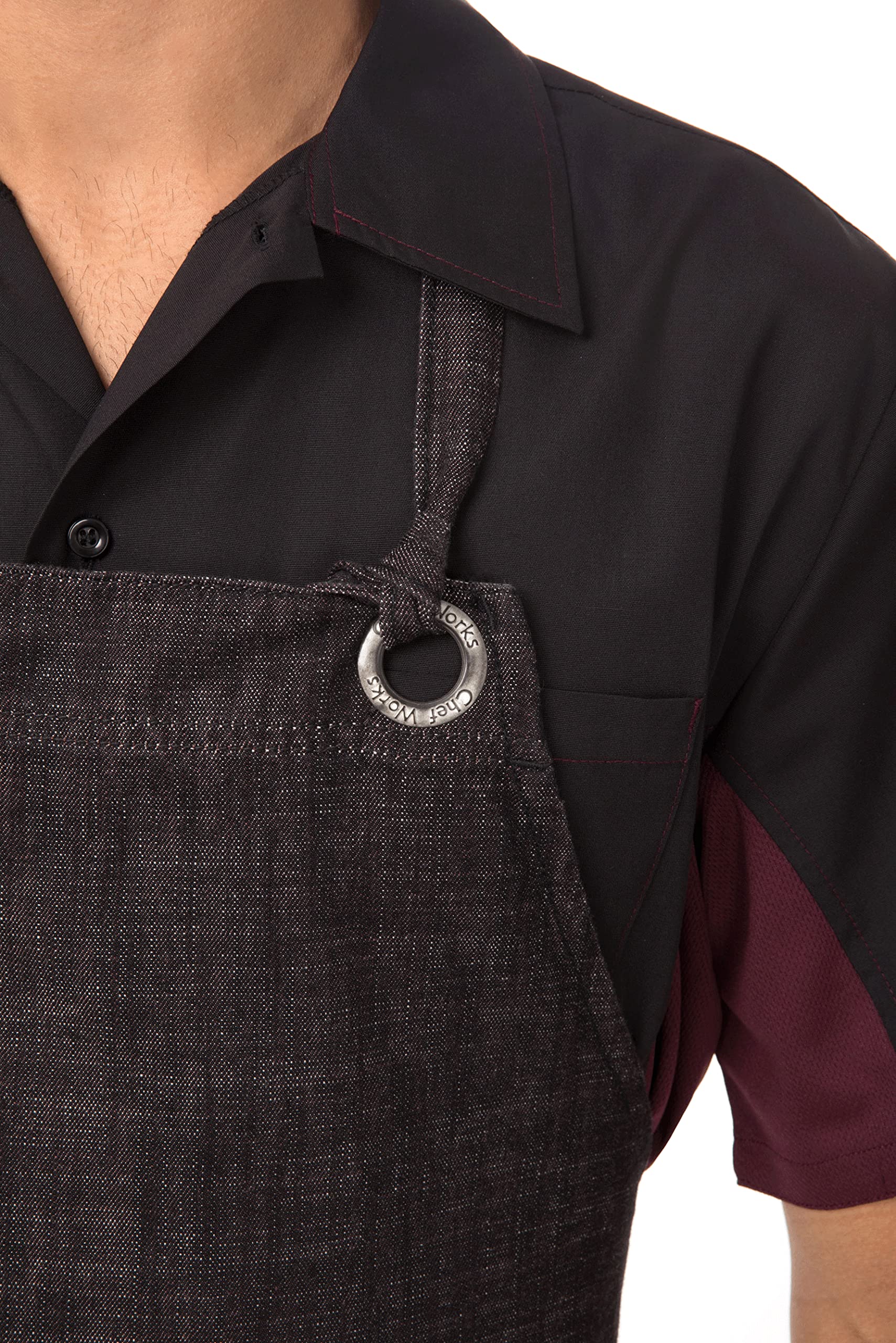 Chef obras Crosshatch babero Delantal, ABXX052-BBG-0