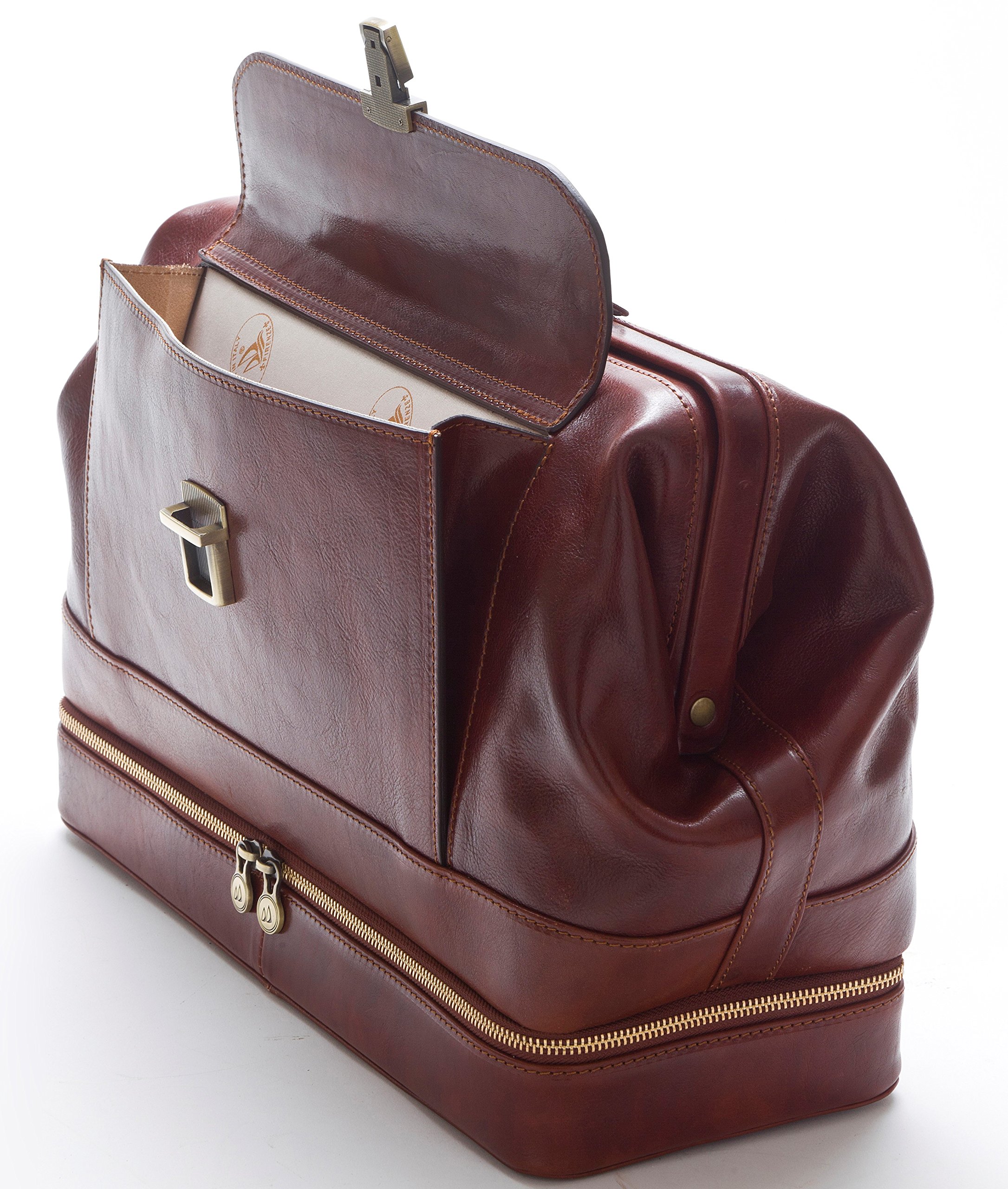 D&D - Borsa medico in vera pelle con vano portastrumenti - Made in Italy