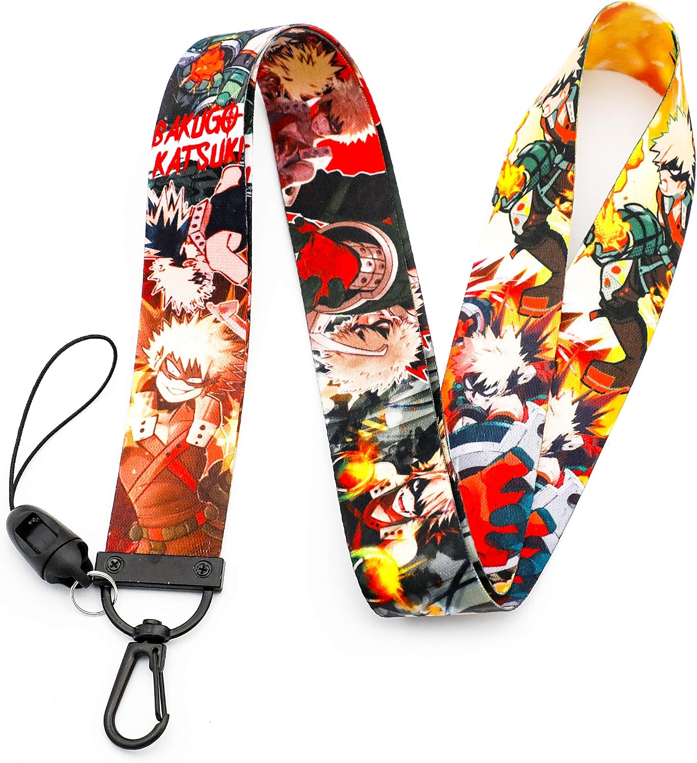 My Hero Academia Anime Lanyard Keychain ID Badge Holders(Bakugou Katsuki)
