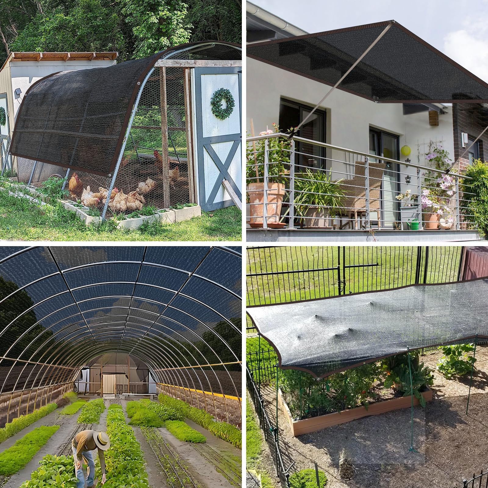 Tkanina zacieniająca FT z linką 90 cm i 10 klipsami – idealna na patio, do szklarni, kurników i ochrony roślin na zewnątrz