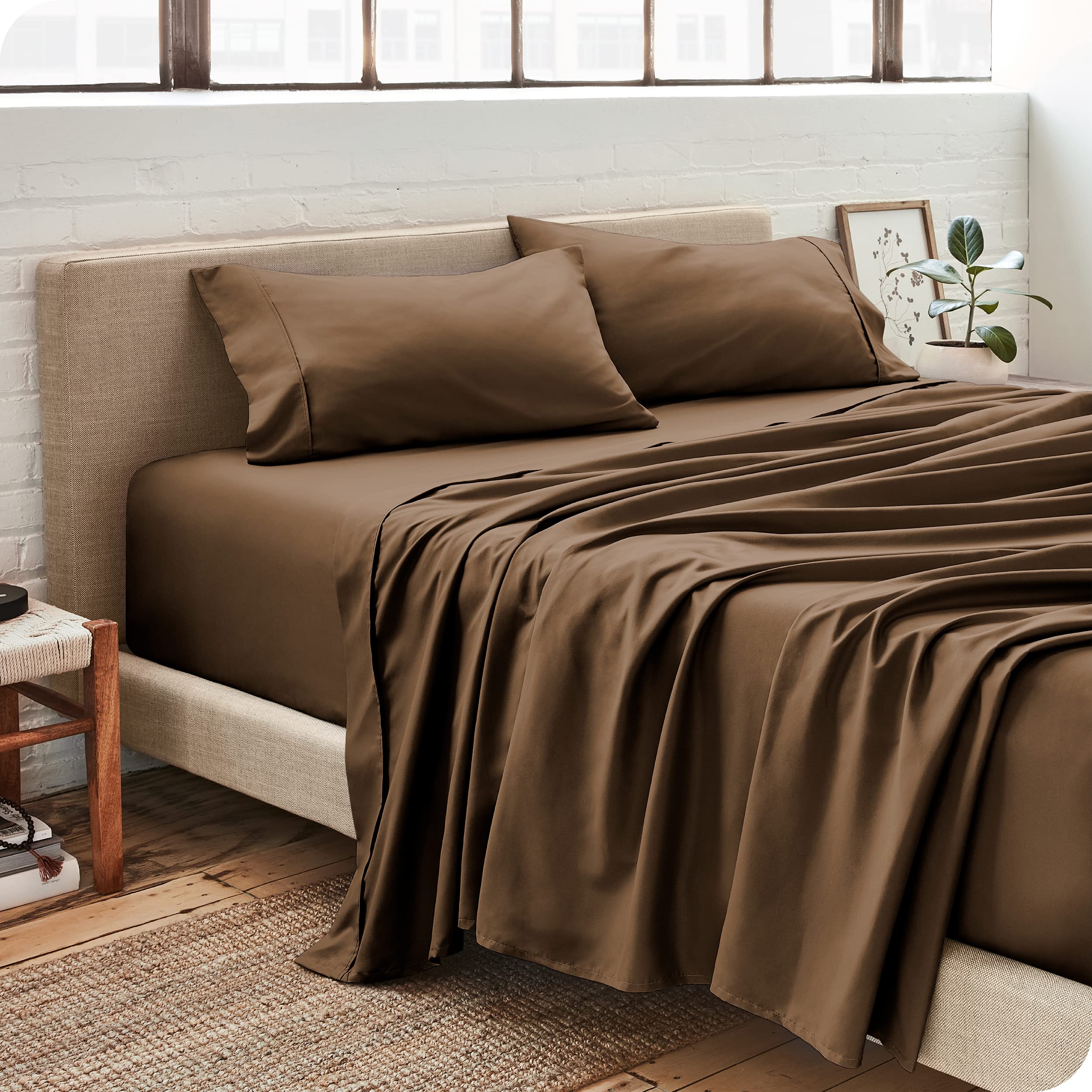 Ivy Union Premium Ultra-Soft Microfiber Sheet Set Twin Extra Long, Twin XL (Sepia) by Ivy Union
