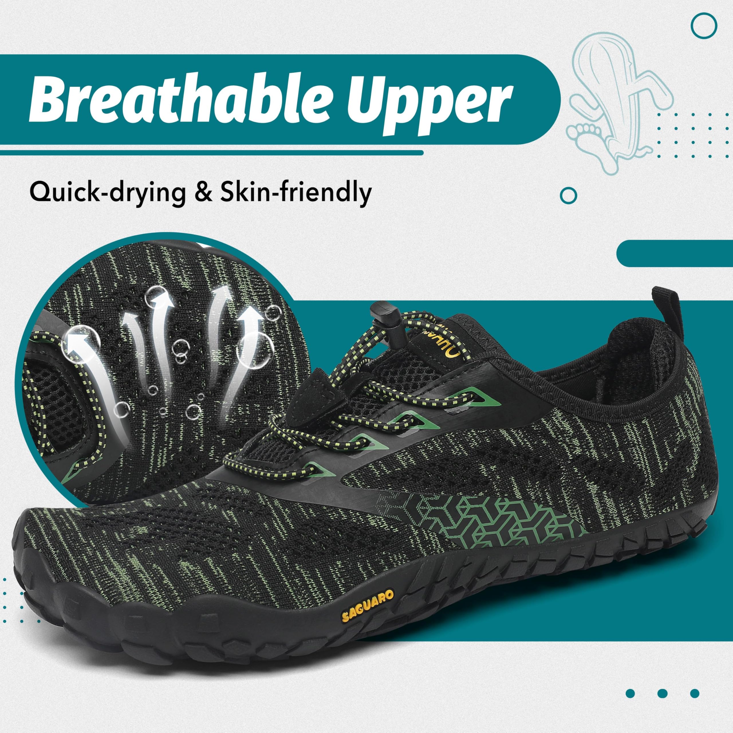 SAGUARO Scarpe Barefoot Uomo Donna Scarpe da Trail Running Minimaliste Antiscivolo Leggere Outdoor GR.36-48