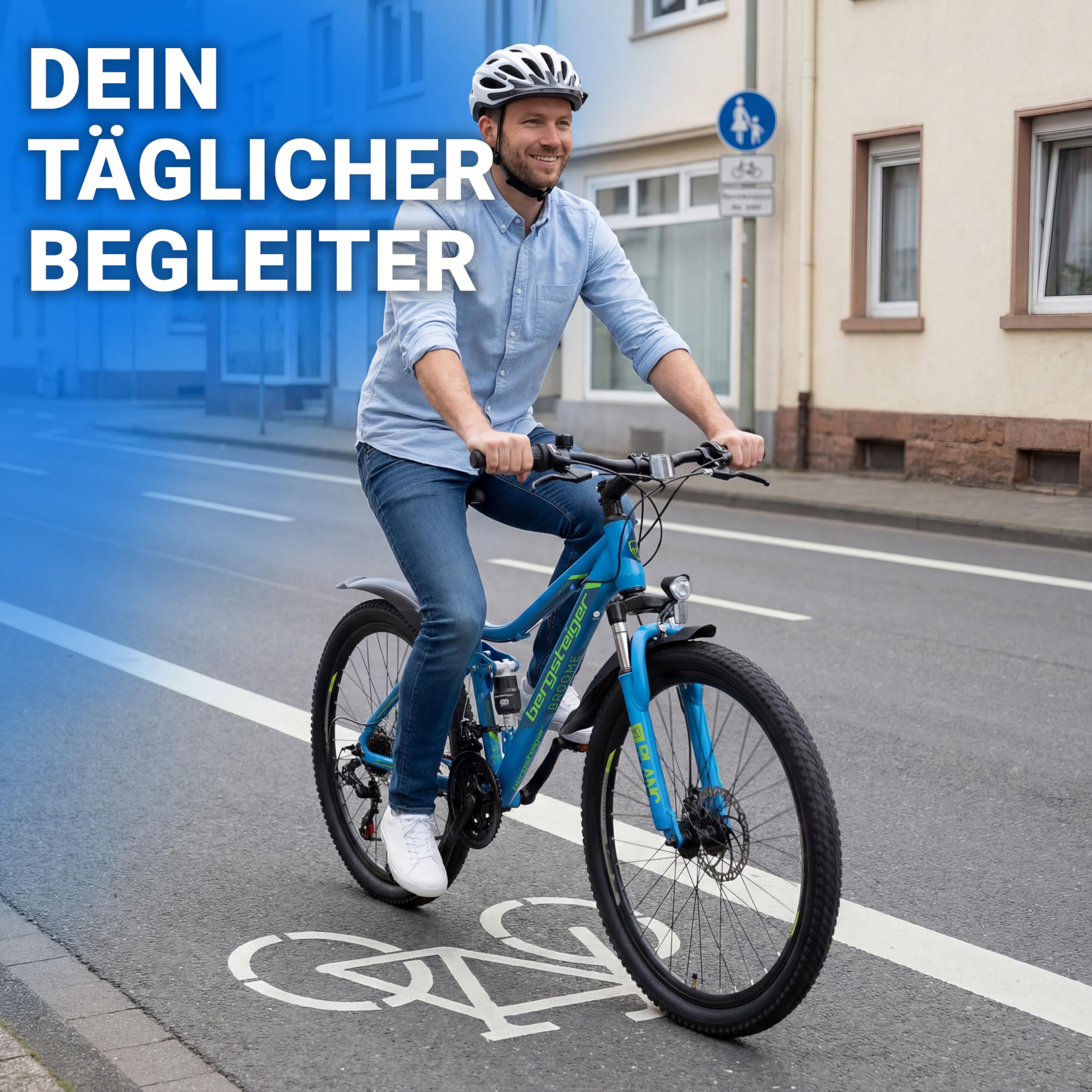 Bergsteiger Broome 24, 26 Zoll Kinderfahrrad, 21 Gang-Schaltung, StVZO, Mountainbike mit Vollfederung, Scheibenbremsen & Dynamo-Licht, geeignet für 8, 9, 10, 11, 12, 13 Jahre, Jungen & Mädchen