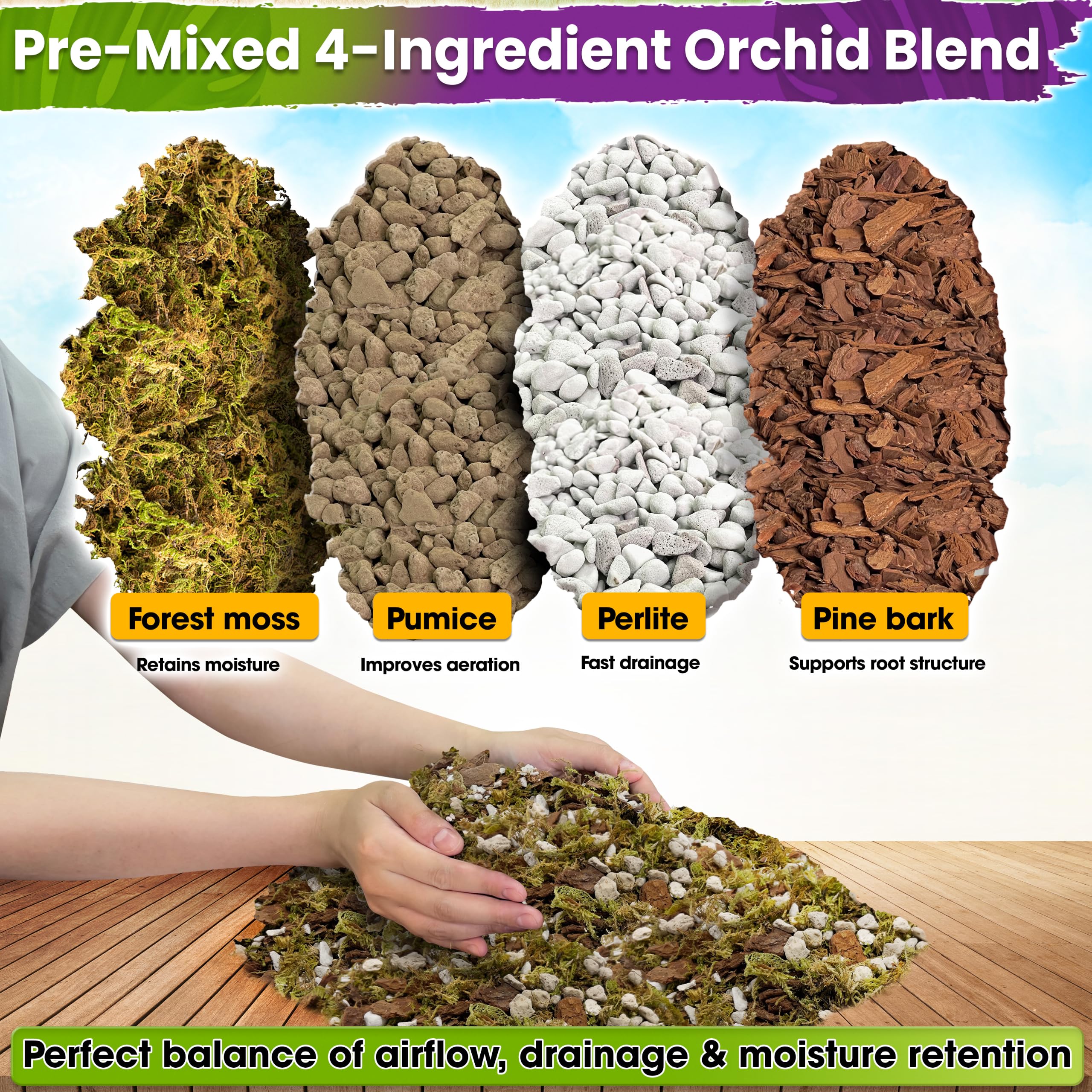 DUSPRO Orchid Potting Mix - Repotting Ready -3