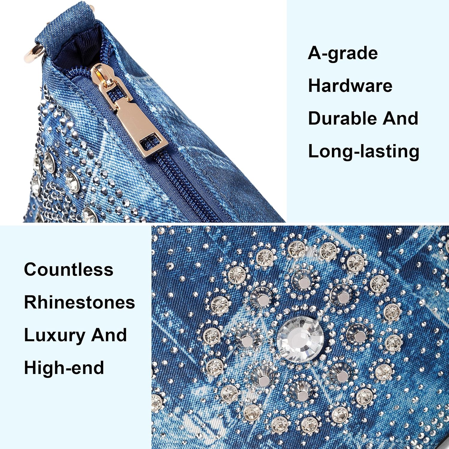 Bling Purses for Women Glitter Handbags Rhinestone Crossbody Purse Sparkly Rhinestone Evening Clutch Shoulder Bag | Bling Rhinestones