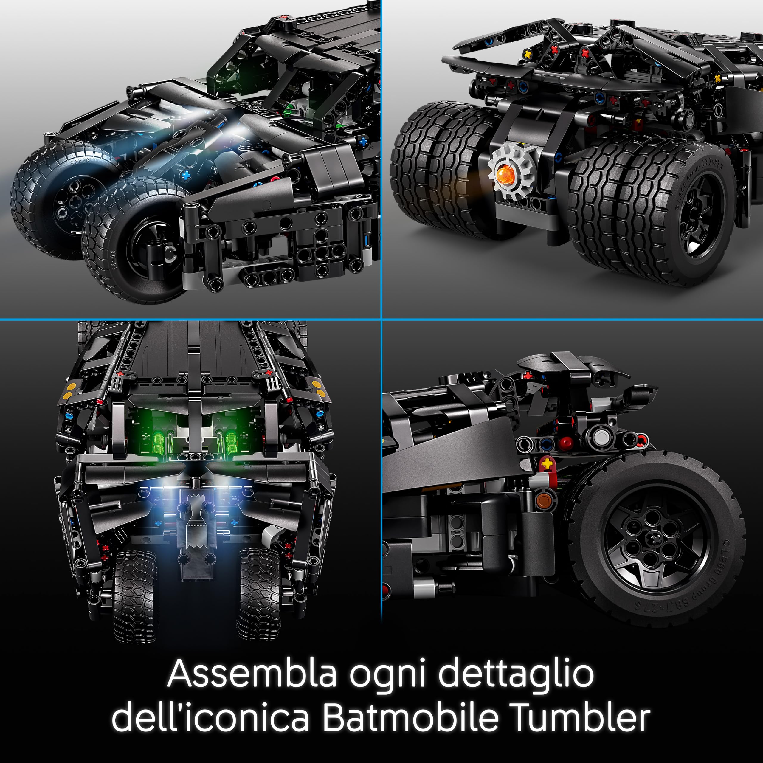 LEGO Technic Batmobile Tumbler - Macchina Telecomandata Giocattolo di Batman - Kit di Modellismo con Sterzo e Luci Funzionanti - Regalo di Compleanno per Bambini, Ragazzi e Fan DC da 12 Anni - 42239