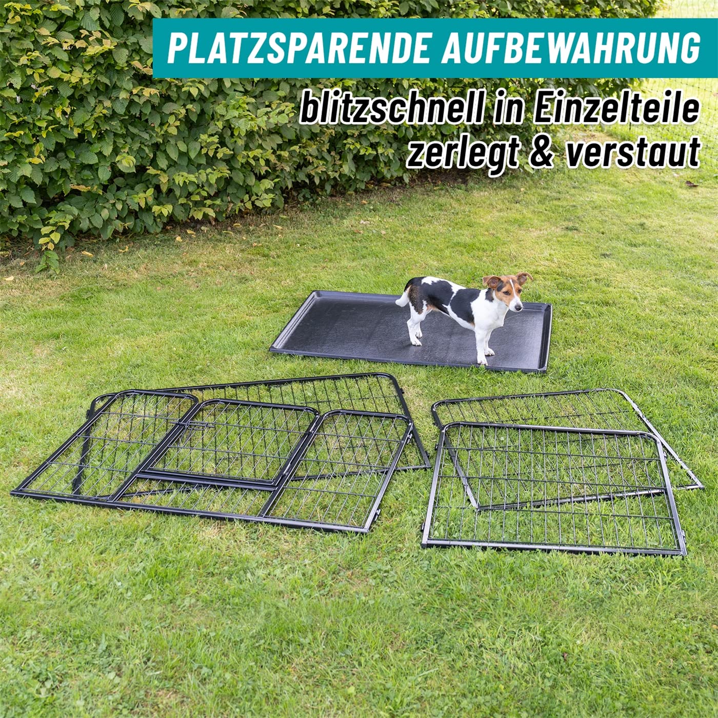 VOSS.PET Welpenauslauf XXL mit Bodenwanne, Welpengitter, Kleintier Freilaufgehege 108x73x70cm