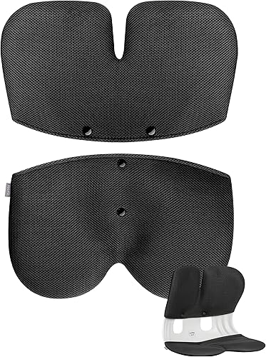 curble Funda Adulto Funda desmontable para silla de adulto, soporte ergonómico para respaldo de silla y soporte lumbar (negro)