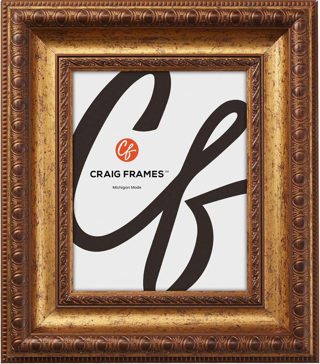 Craig Frames 16x20 Picture Frame – Aged Gold Arqadia Gothic Style 7372, 3 Inch Polystyrene Moulding, Acrylic Front, Backing, Wall Kit – Ornate Wall Display