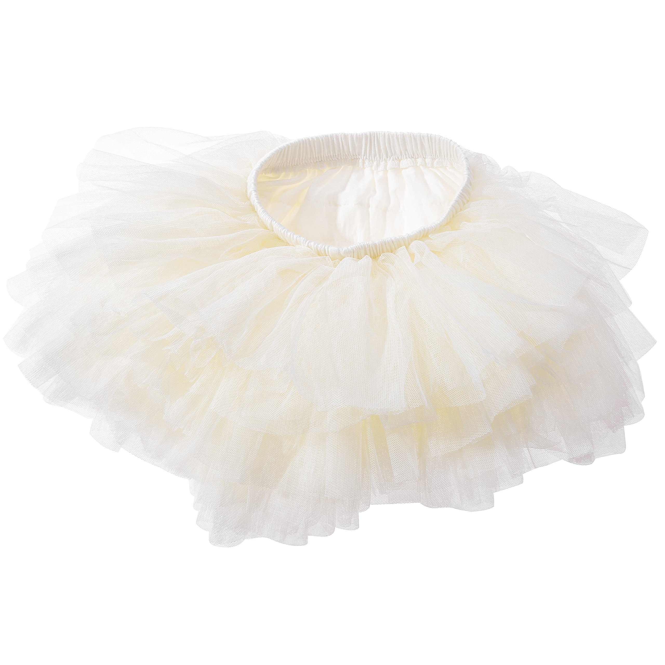 Eaasok Baby Girls' Tutu Skirt Toddler 6 Layered Tulle Tutus 1-8T White