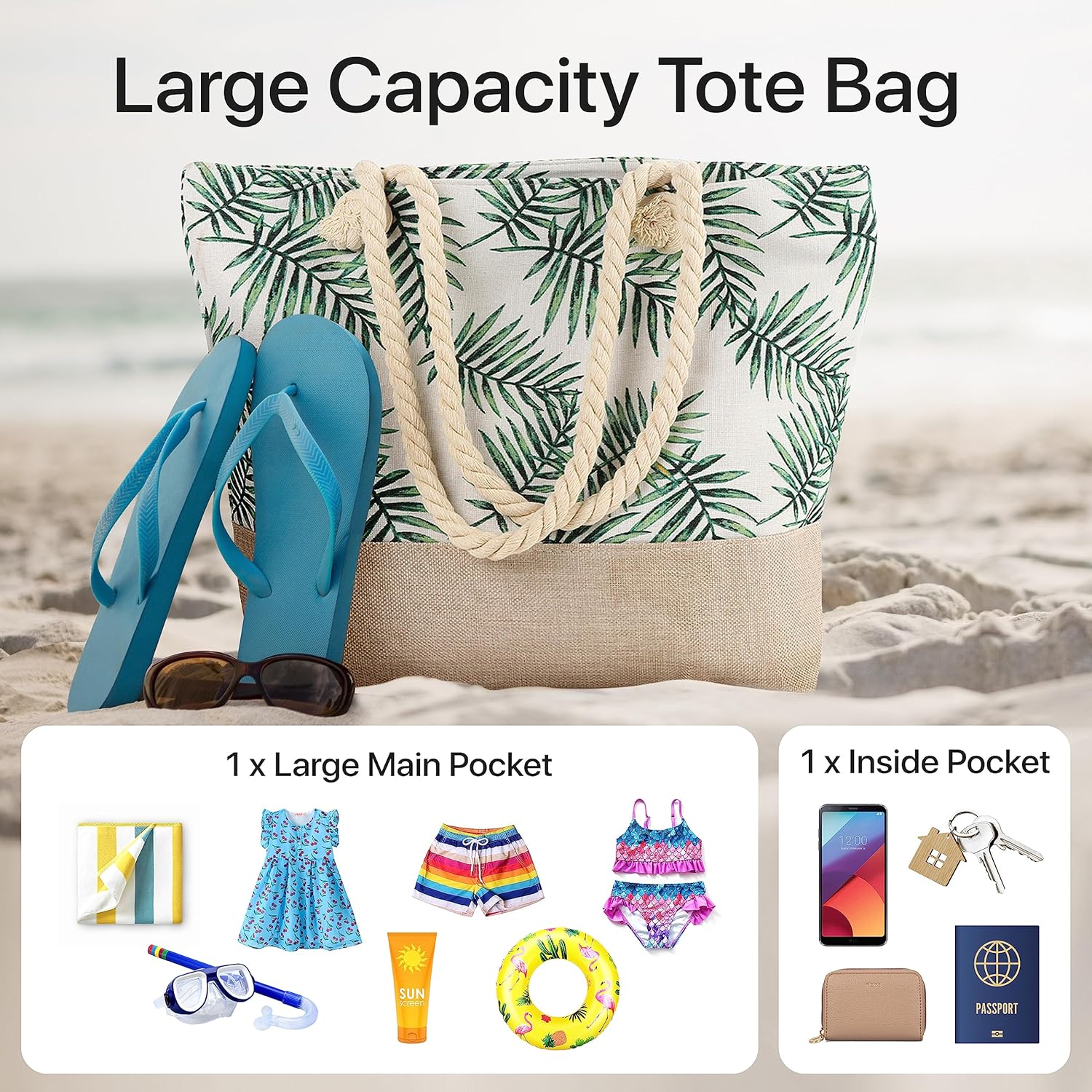 Nollia Women's Summer Tote Bag, Large Shoulder Bag + Great for Beaches, Boardwalks & Vacation Fun! - Image 6