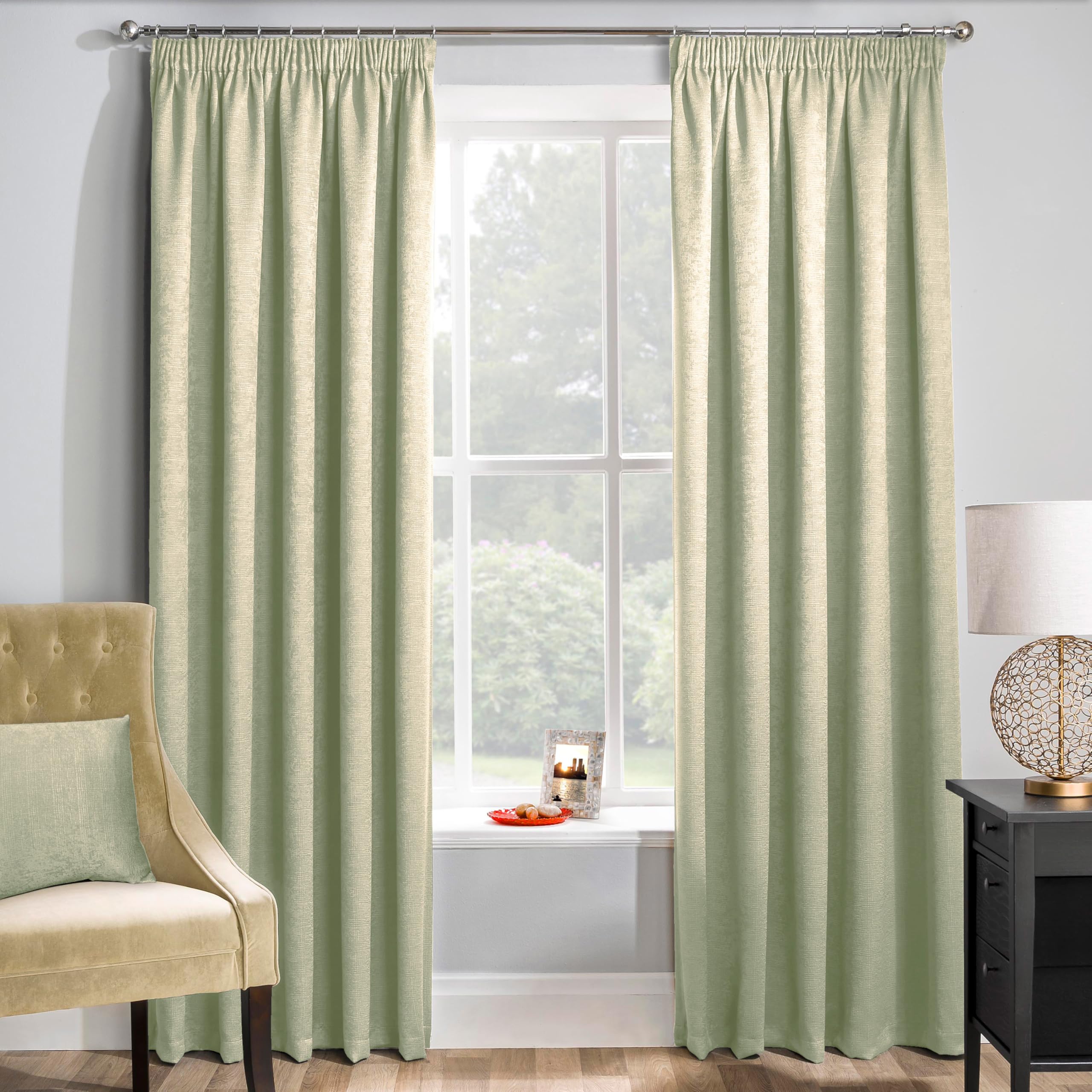 Enhanced Living Matrix Thermal Room Darkening Tape Top Curtain Green 229X229cm