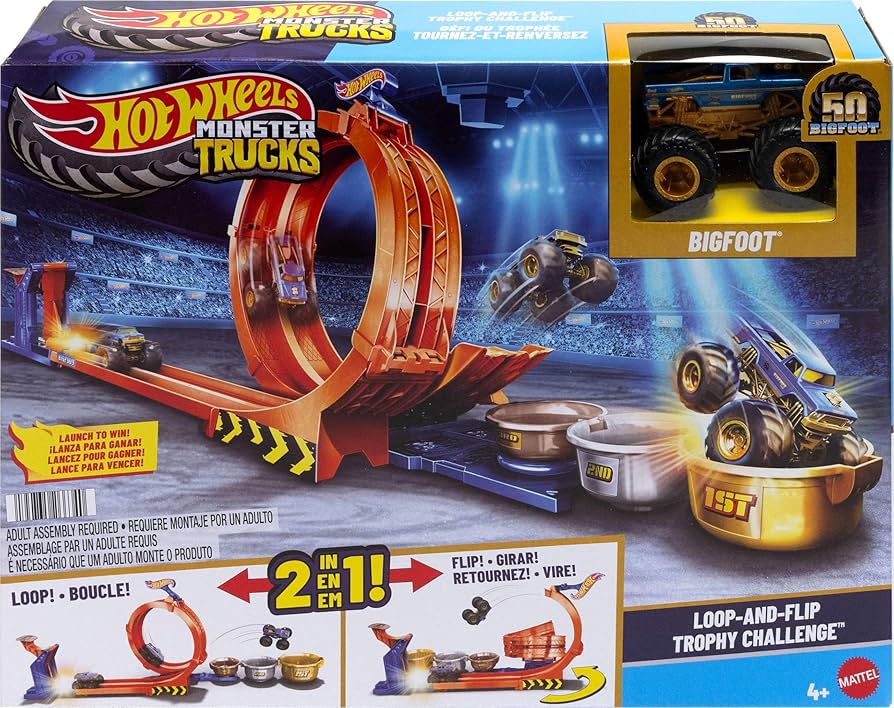 Amazon.com: Hot Wheels Monster Trucks Toy Truck & Track Set, Loop