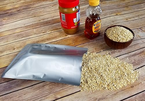 Bolsas de Mylar de 7.5 mil (por lado) Varios tamaños de aluminio genuino forrado bolsa para alimentos a largo plazo, granos, arroz, hornear,