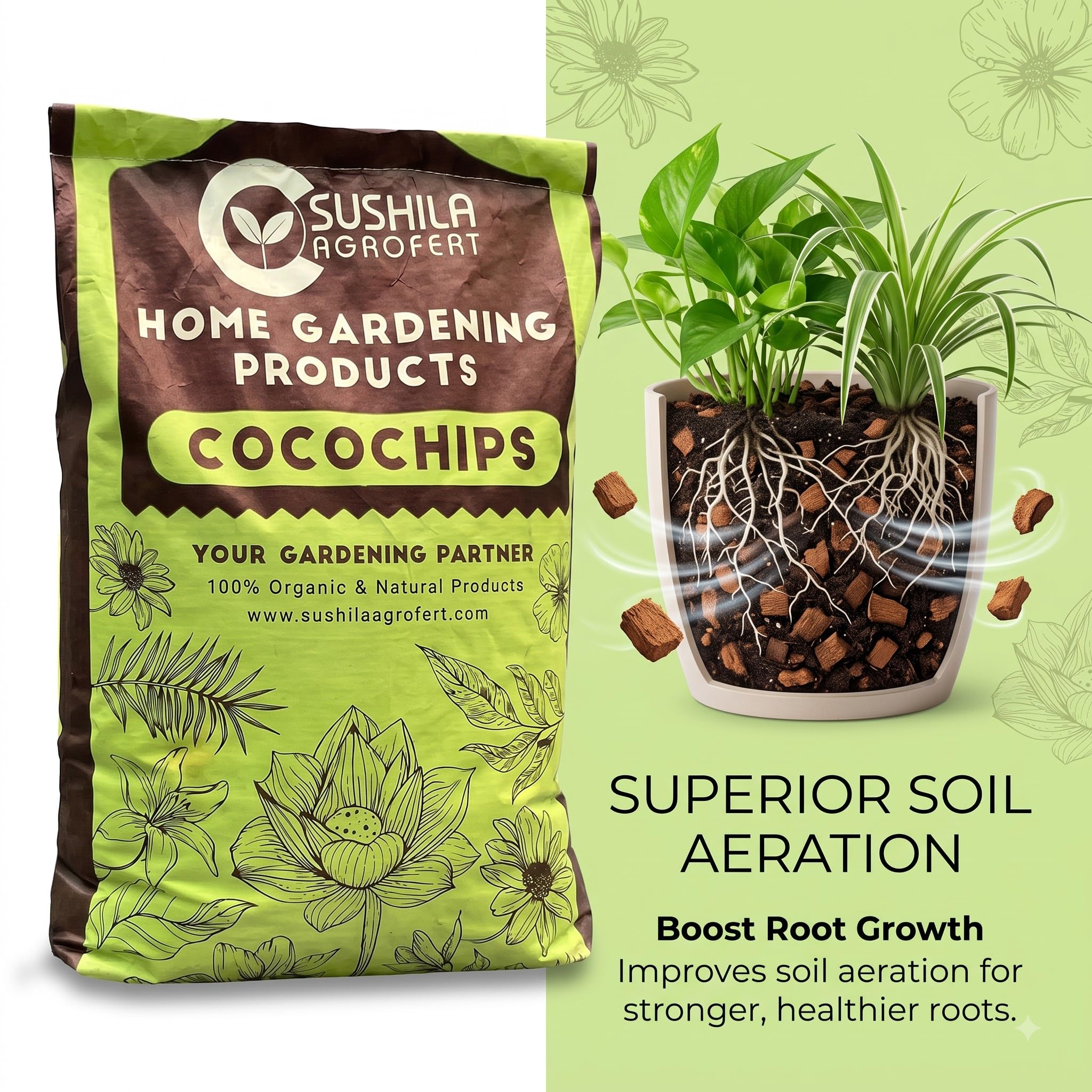 Coconut Husk Chips for Plants - Root Growth & Moisture -2 Coconut Husk Chips for Plants - Root Growth & Moisture -2