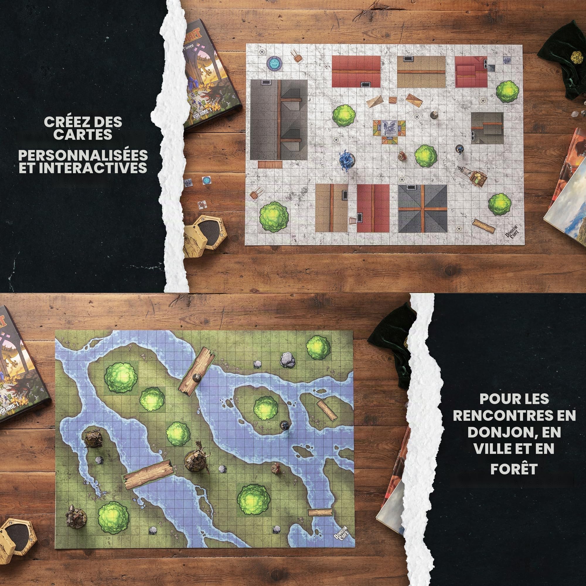 Dungeon Craft Jeu de société : Volume 1 Feuilles Volantes à l'intérieur d'une boîte personnalisée, résistant à l'eau, effaçable à Sec par 1985 Games